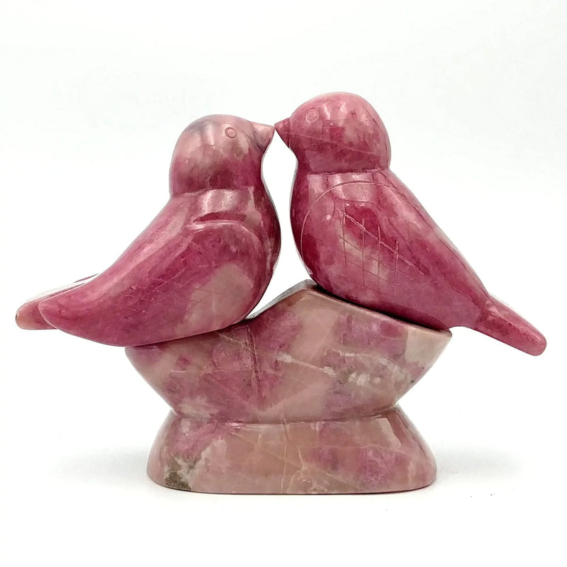 Rhodonite Lovebirds 3" - The Jade Store