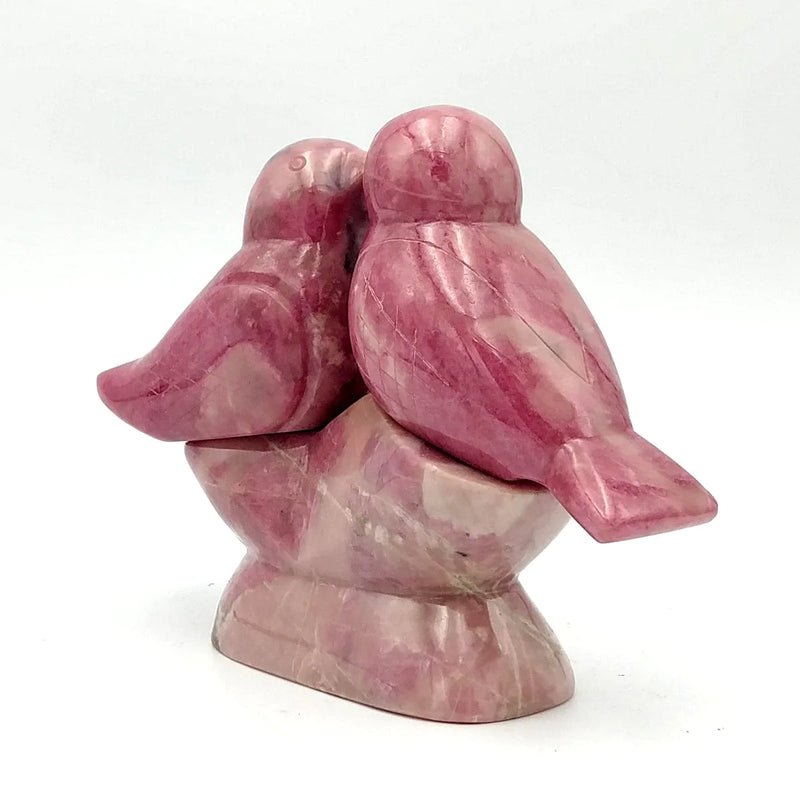 Rhodonite Lovebirds 3" - The Jade Store