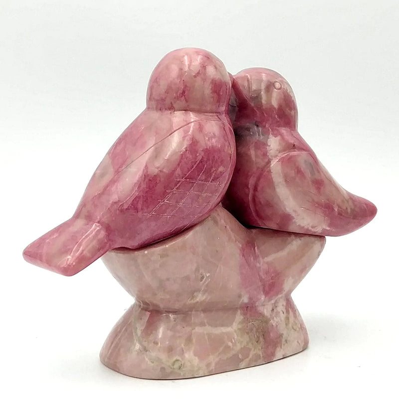 Rhodonite Lovebirds 3" - The Jade Store