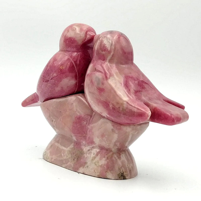 Rhodonite Lovebirds 3" - The Jade Store