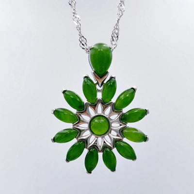 Jade Pendant - Flower 12 Cabs - The Jade Store