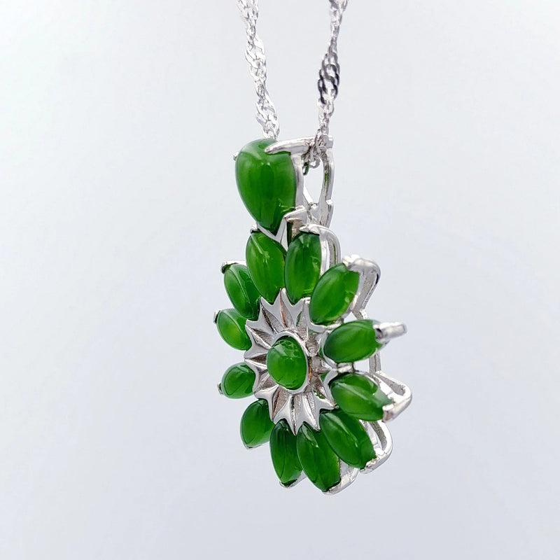 Jade Pendant - Flower 12 Cabs - The Jade Store