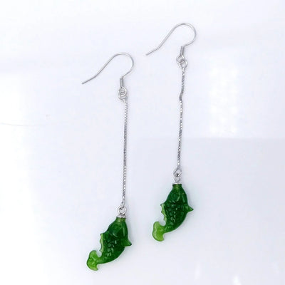 Jade Earrings - Koi Fish - The Jade Store