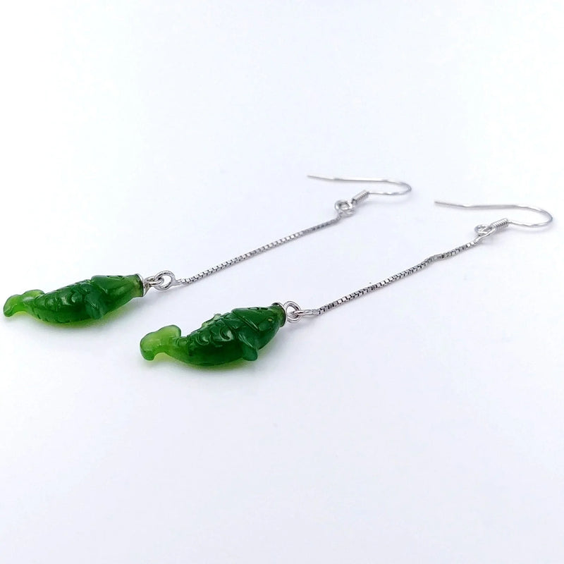 Jade Earrings - Koi Fish - The Jade Store