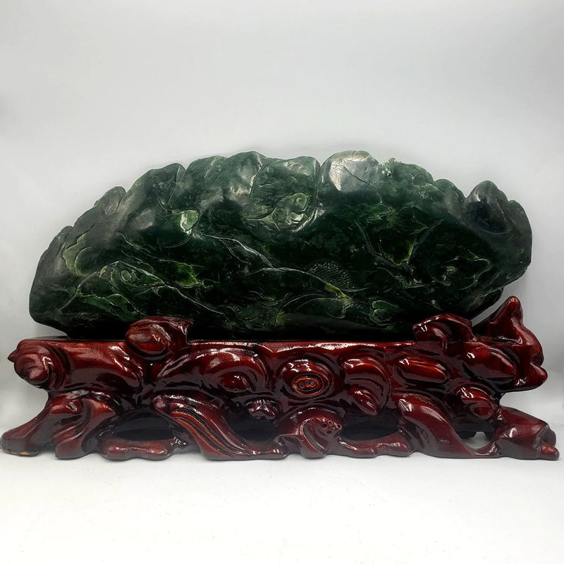Jade Mountain Carving - Sages & River Scene - The Jade Store