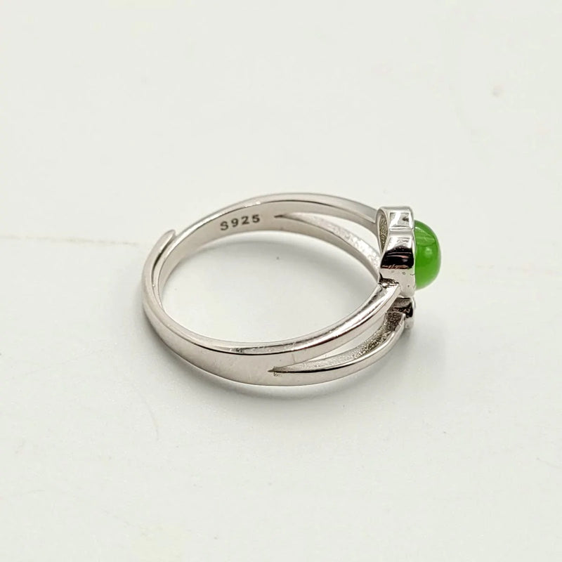 Jade Ring - Heart & Single CZ - The Jade Store