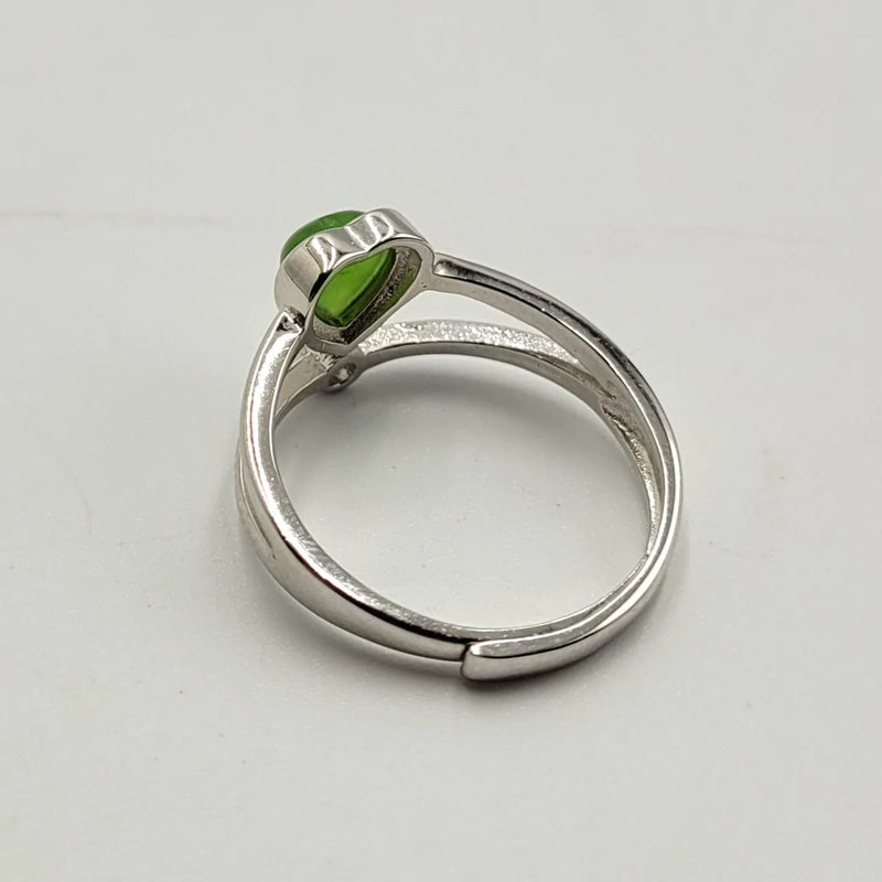Jade Ring - Heart & Single CZ - The Jade Store