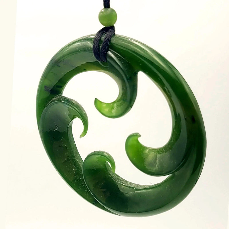 Jade Pendant - Quad Koru Spiral - The Jade Store