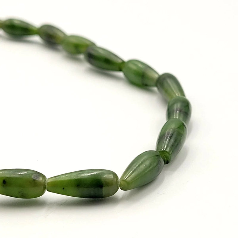 Jade Bead Strand - Drop Shaped 14mm - The Jade Store