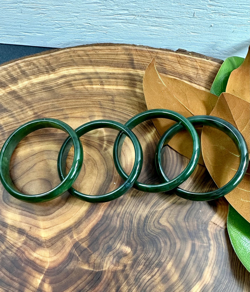 Canadian Nephrite Jade Bangles - Multiple Sizes