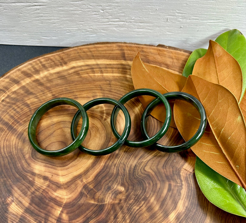 Canadian Nephrite Jade Bangles - Multiple Sizes