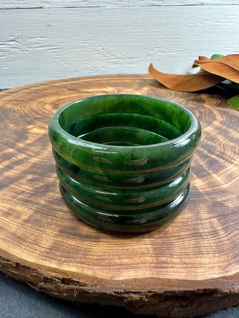 Canadian Nephrite Jade Bangles - Multiple Sizes