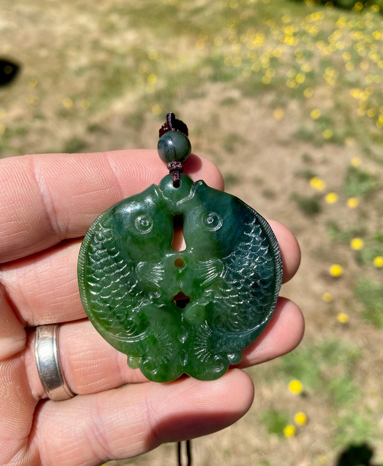 Double Koi Fish Pendant Jade Mine Canada