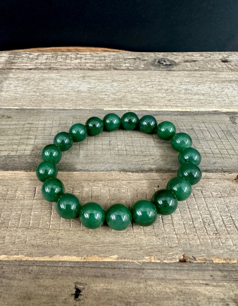 Jade 10mm Bead Bracelet
