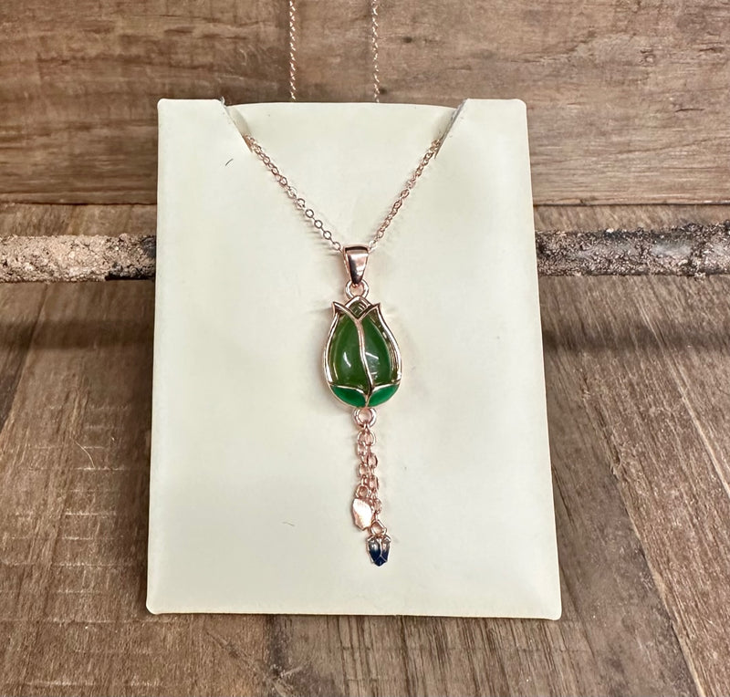 Flower Pendant, Plated Rose Gold