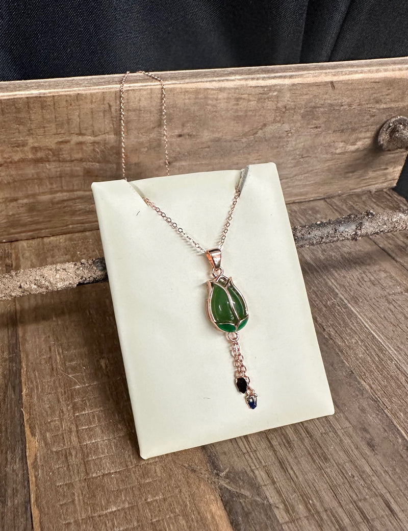 Flower Pendant, Plated Rose Gold