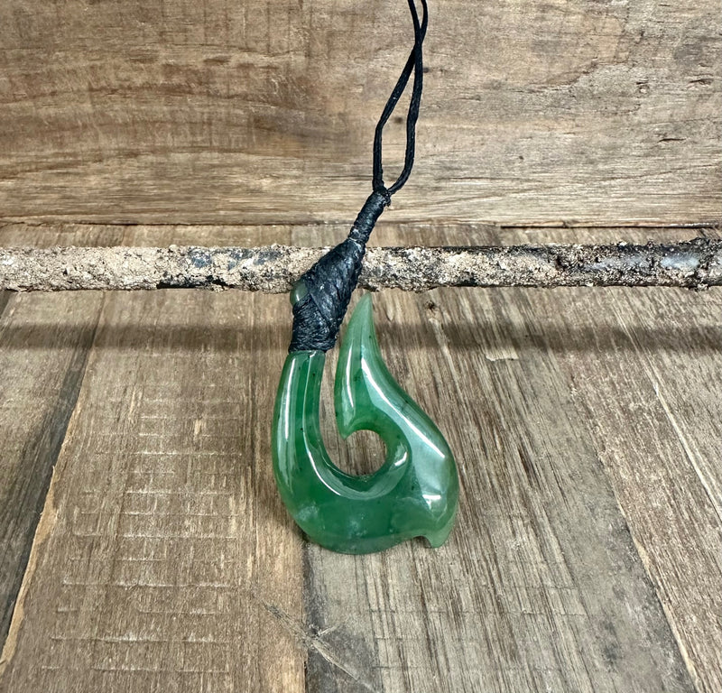 Jade Pendant - Fish Hook Wrapped