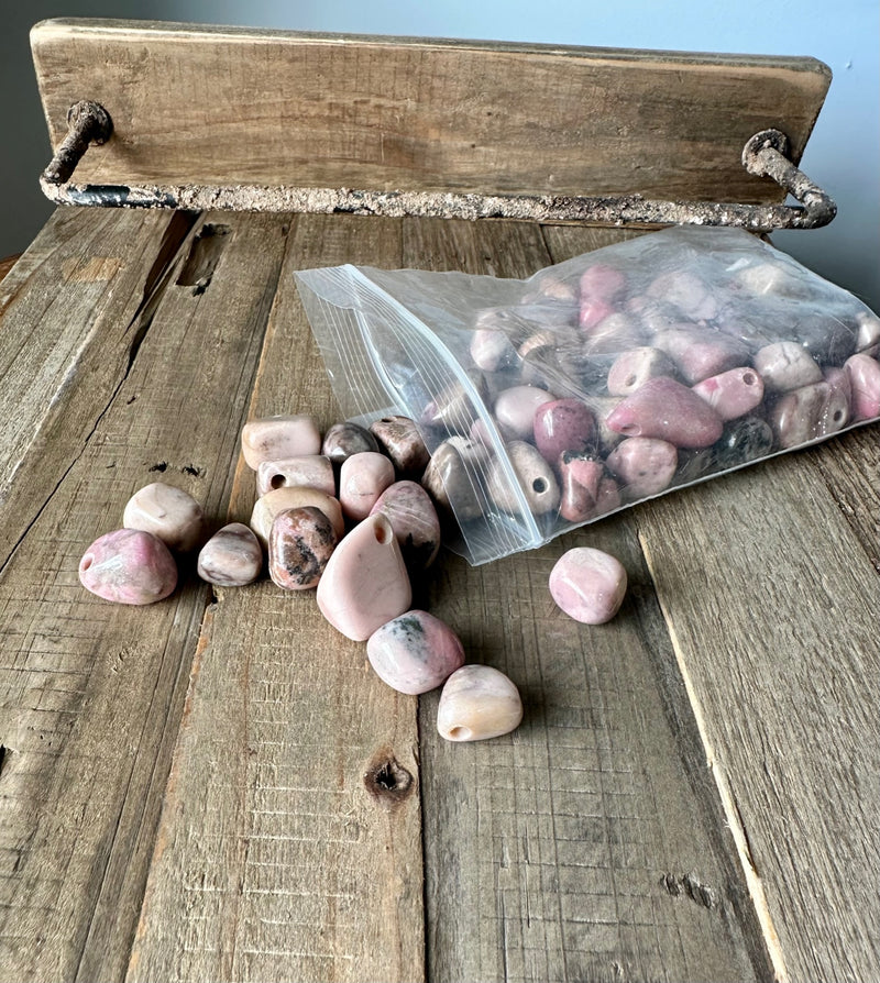 BAG of Rhodonite Nuggets with Hole
