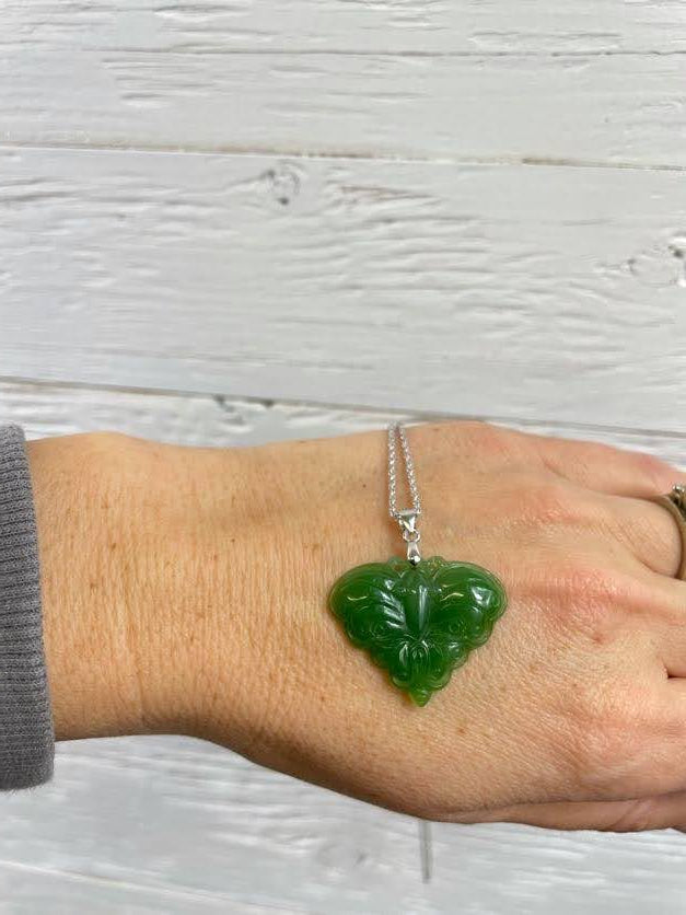AA Siberian Jade Butterfly Pendant