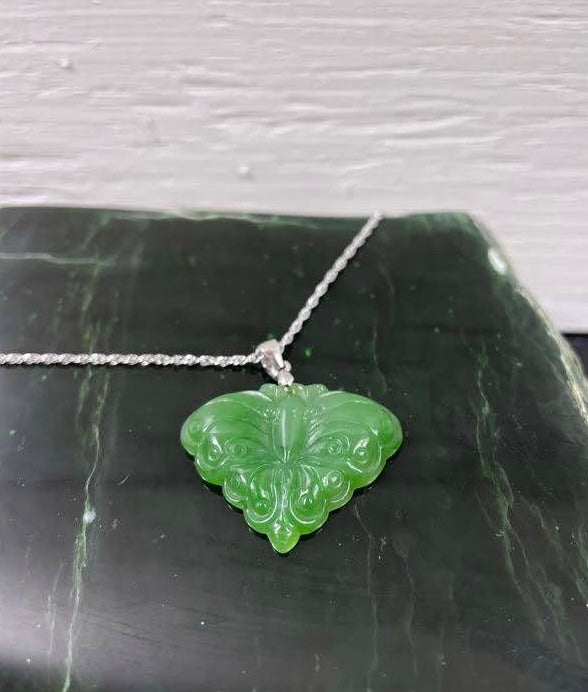 AA Siberian Jade Butterfly Pendant
