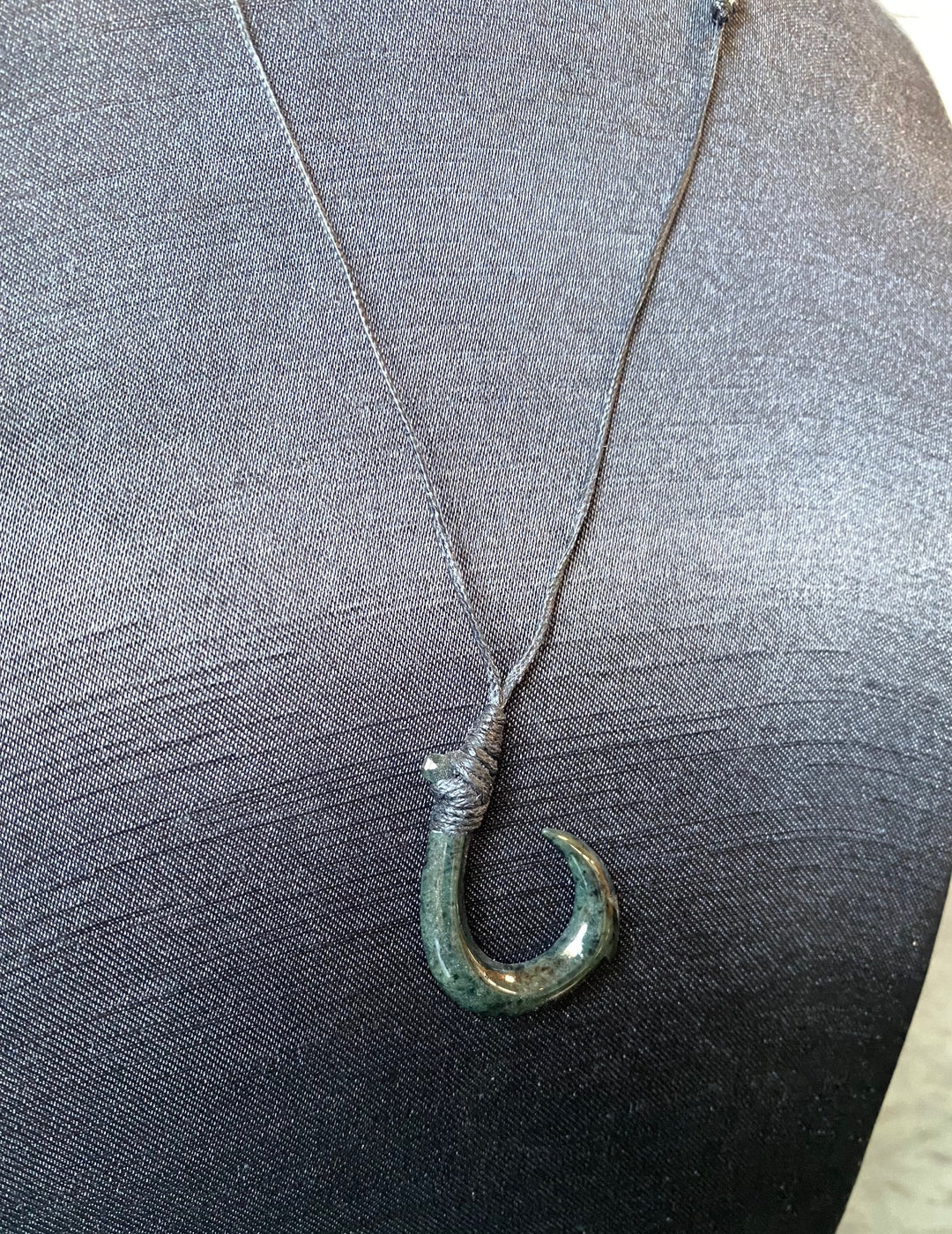 Natural Jade Fish hook Pendant Green Jade or Black Jade Available Jade Mine Canada