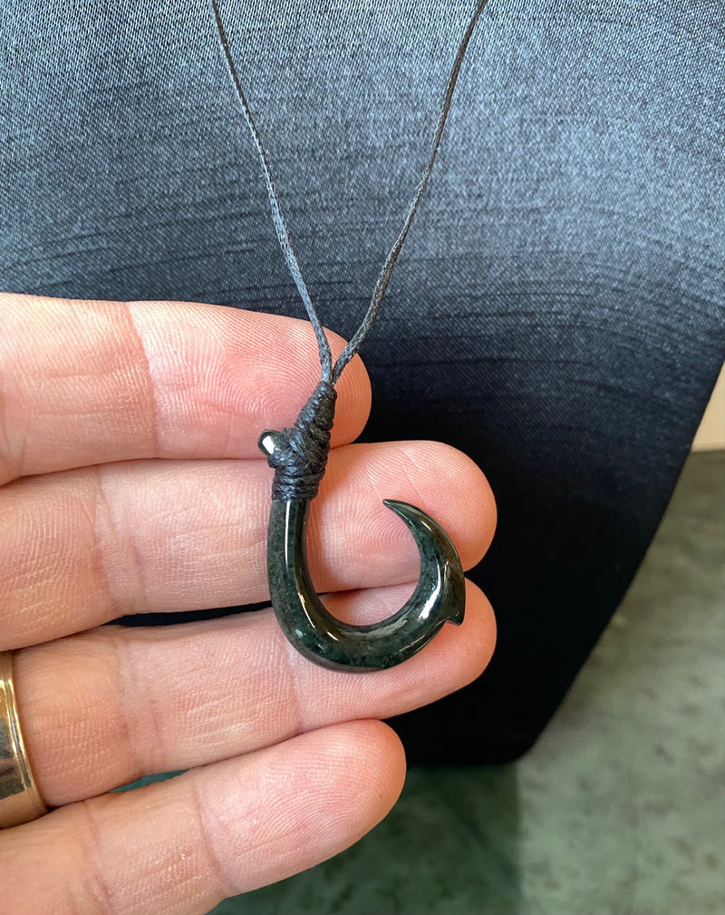 Fish Hook Green OR Black Jade
