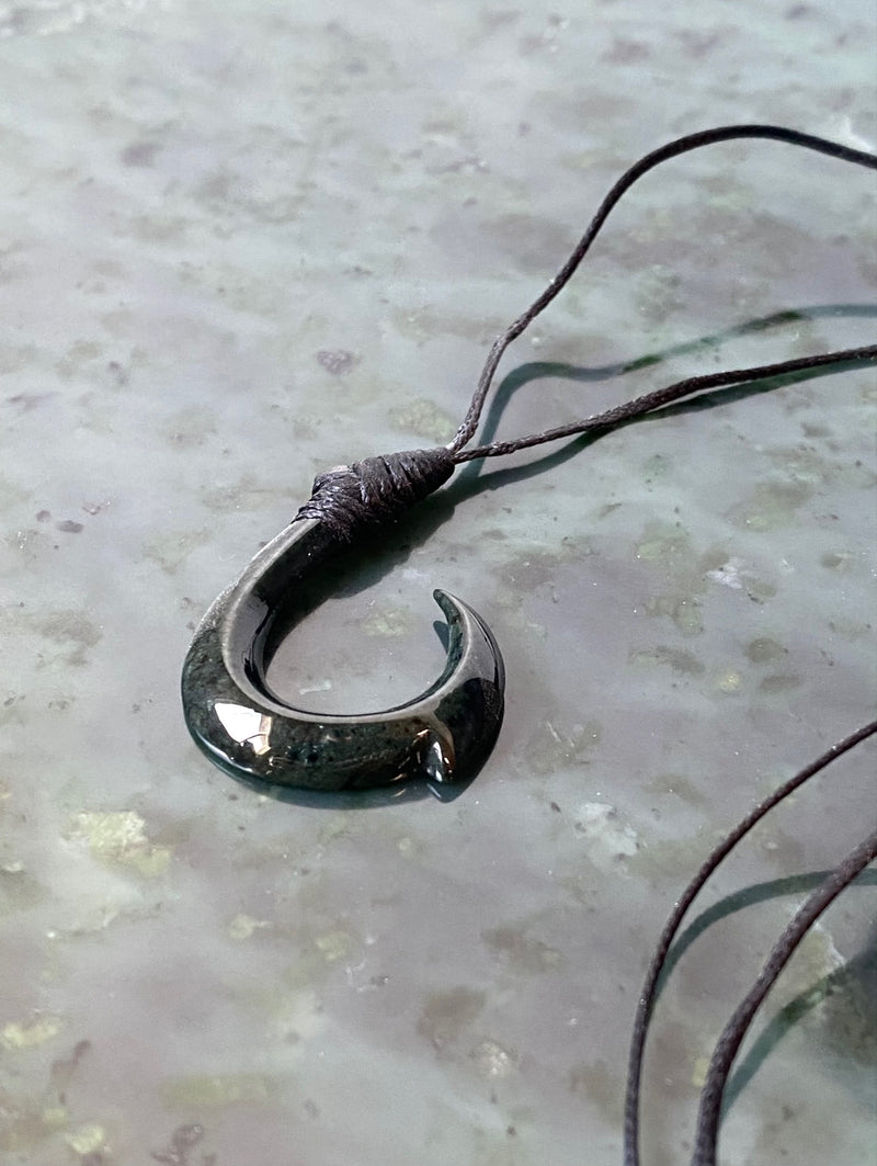 Fish Hook - Green OR Black Jade
