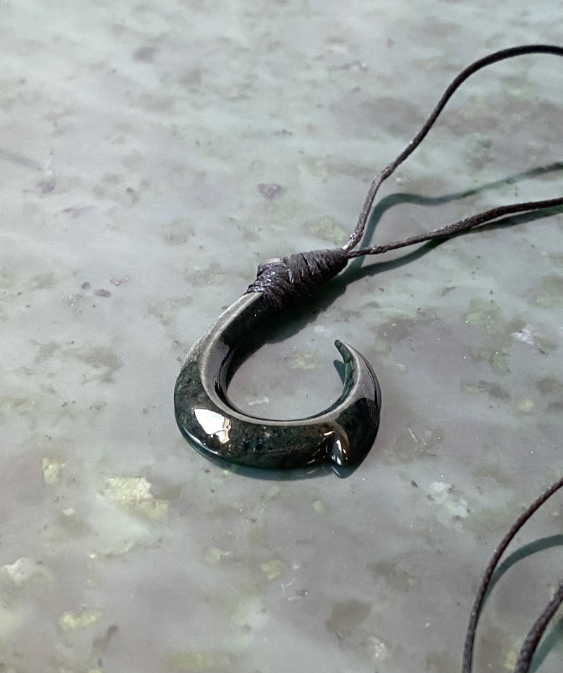 Fish Hook - Green OR Black Jade