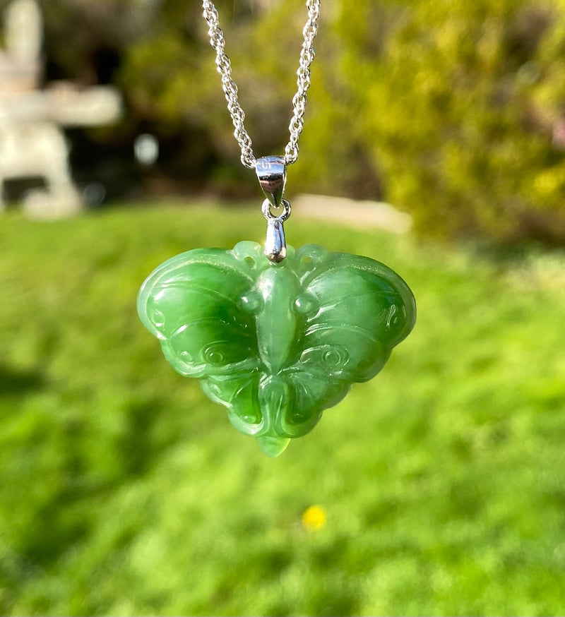 AA Siberian Jade Butterfly Pendant