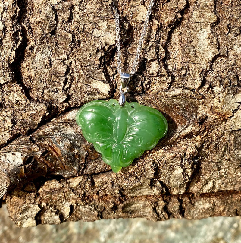 AA Siberian Jade Butterfly Pendant