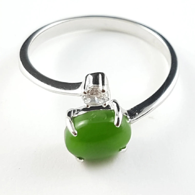 Jade Ring - Adjustable Silver - The Jade Store
