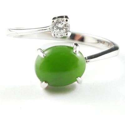 Jade Ring - Adjustable Silver - The Jade Store