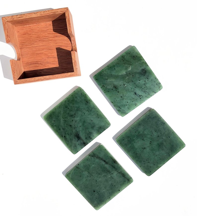 Jade Coasters, Set of 4