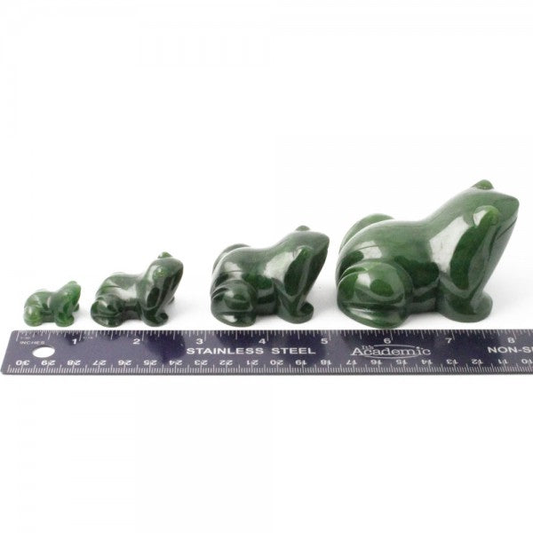 Canadian Nephrite Jade Frog Carving, Frog Figurine, Multiple Sizes