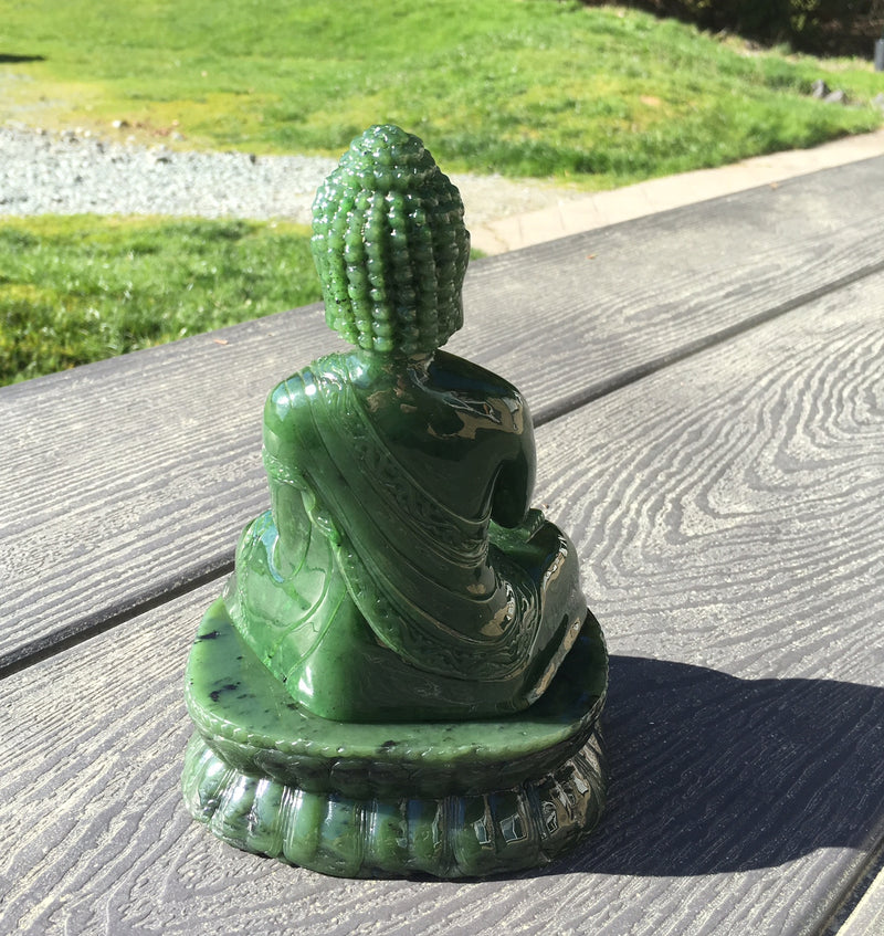 Canadian Jade Buddha with Base 8"