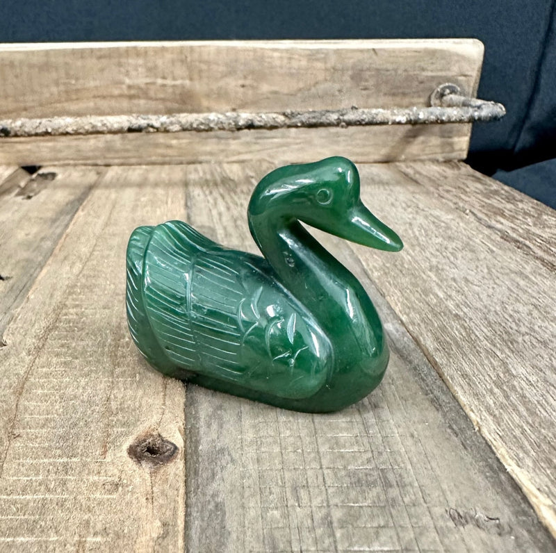 Canadian Jade Swan Carving - Multiple Sizes  - Jade Figurine - Natural Jade - Authentic Jade