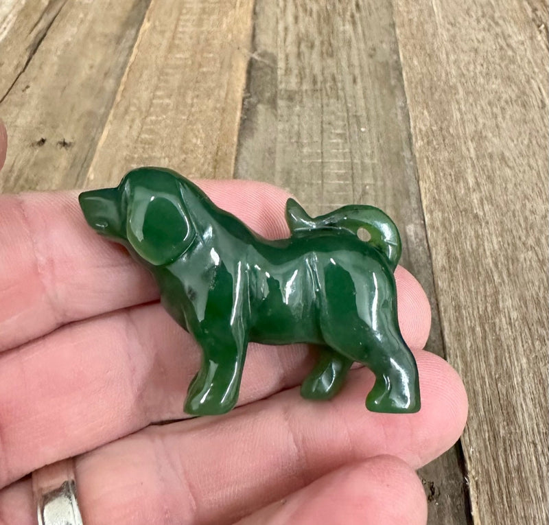 Canadian Jade Dog Carving - Multiple Sizes  - Jade Figurine - Natural Jade - Authentic Jade