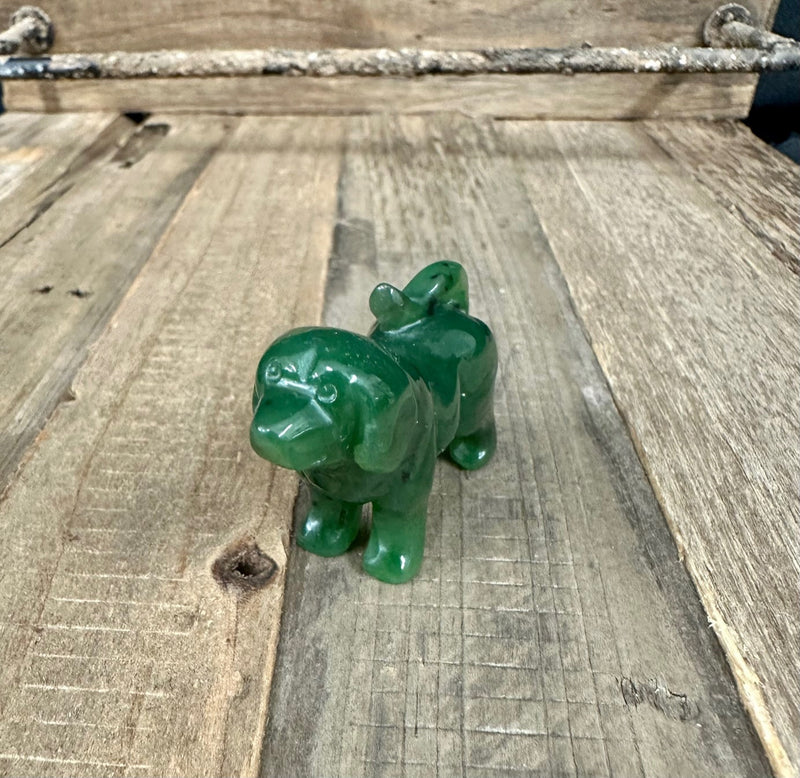 Canadian Jade Dog Carving - Multiple Sizes  - Jade Figurine - Natural Jade - Authentic Jade