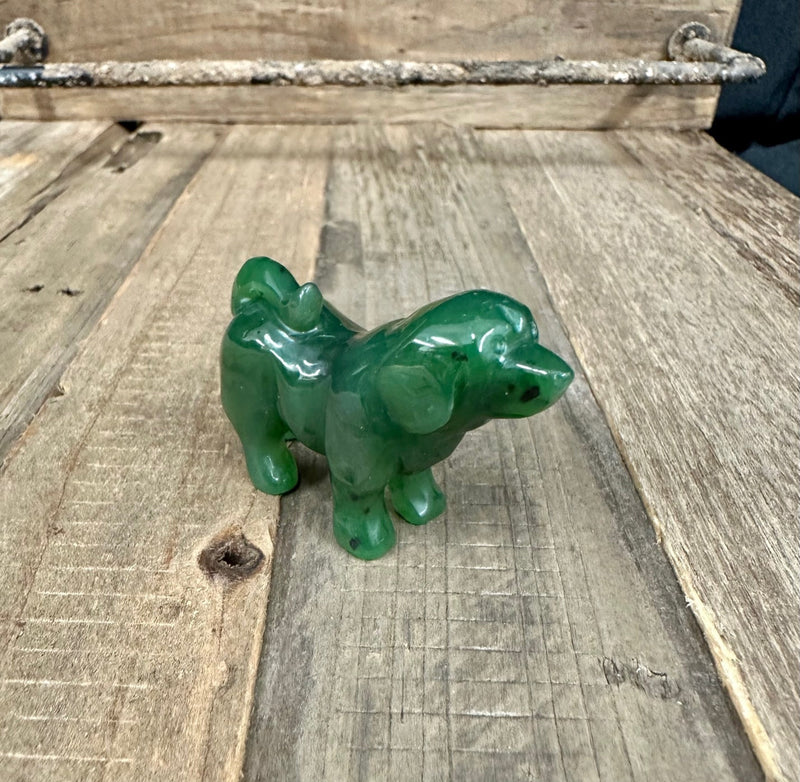 Canadian Jade Dog Carving - Multiple Sizes  - Jade Figurine - Natural Jade - Authentic Jade