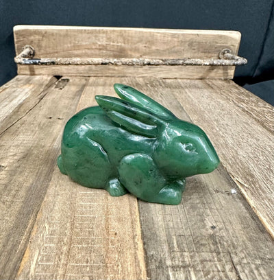 Canadian Nephrite Jade Rabbit Carving - Mulitple Sizes - Jade Figurine - Natural Jade - Green Jade - 2