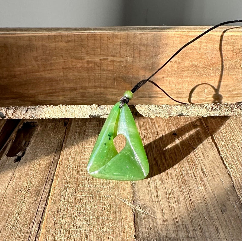 Canadian Nephrite Jade Trillium Pendant - LAST ONE.