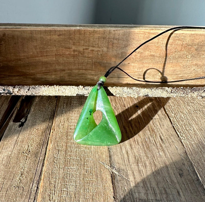 Canadian Nephrite Jade Trillium Pendant - LAST ONE.