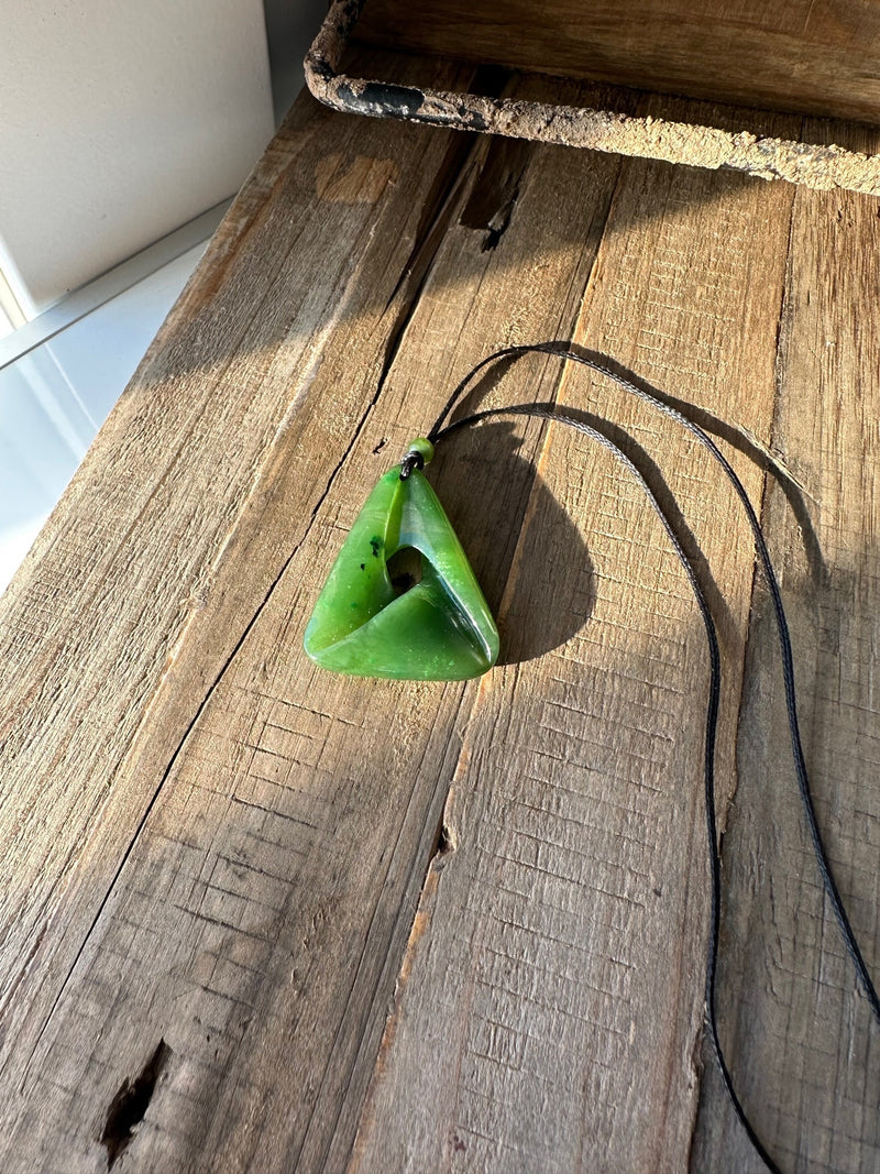 Canadian Nephrite Jade Trillium Pendant - LAST ONE.