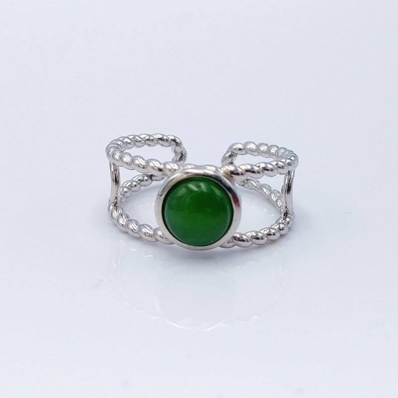 Canadian Nephrite Jade and Silver Ring - Band Ring - Authentic Jade - Natural Jade - Silver Ring