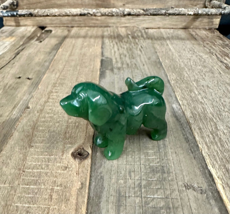 Canadian Jade Dog Carving - Multiple Sizes  - Jade Figurine - Natural Jade - Authentic Jade