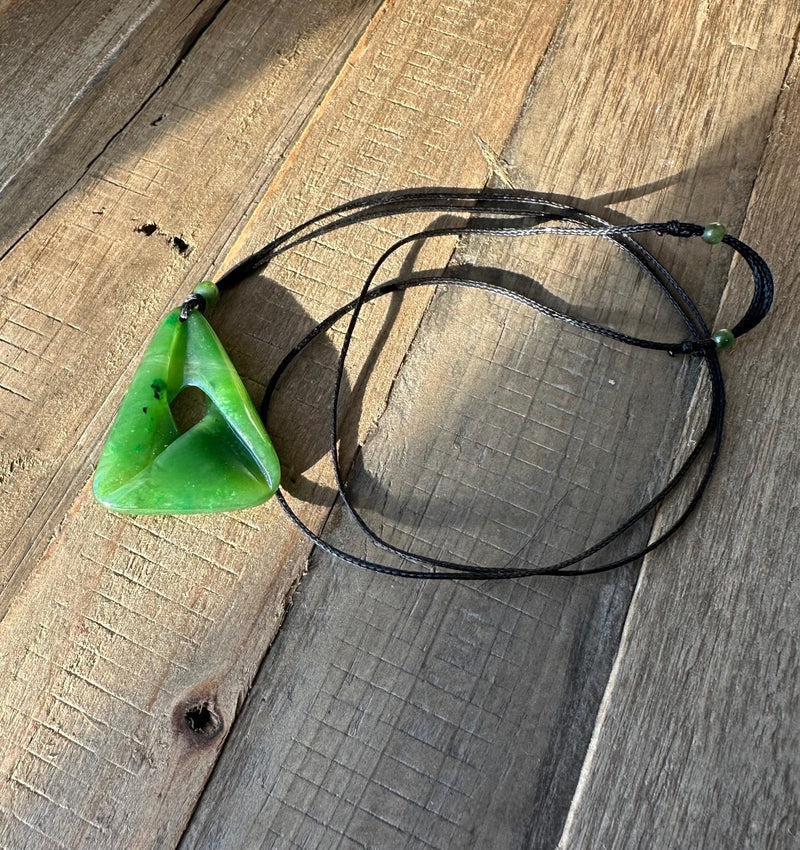 Canadian Nephrite Jade Trillium Pendant - LAST ONE.