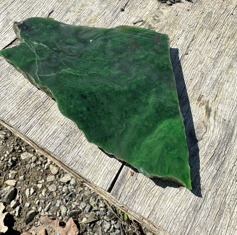 AA Bright Green Polar Jade Rough. - True Canadian Polar Jade 15oz