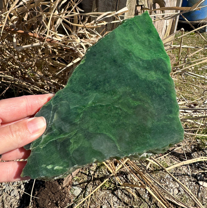 AA Bright Green Polar Jade Rough. - True Canadian Polar Jade 15oz