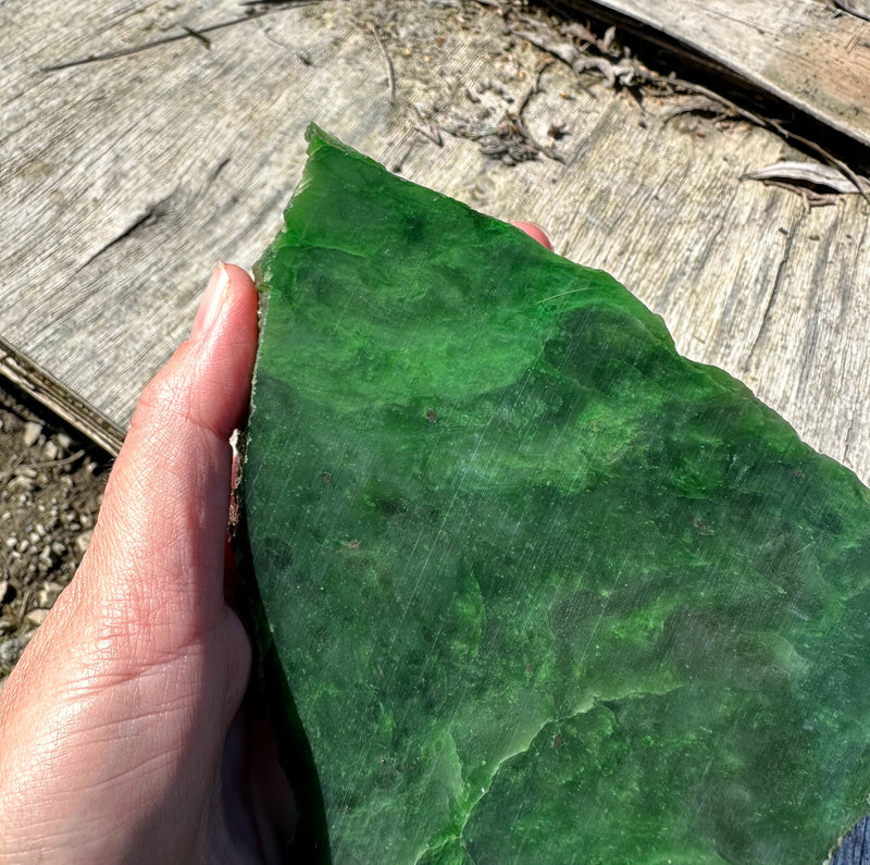 AA Bright Green Polar Jade Rough. - True Canadian Polar Jade 15oz