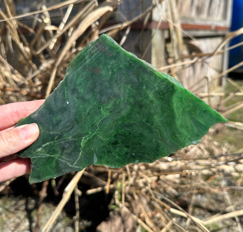AA Bright Green Polar Jade Rough. - True Canadian Polar Jade 15oz